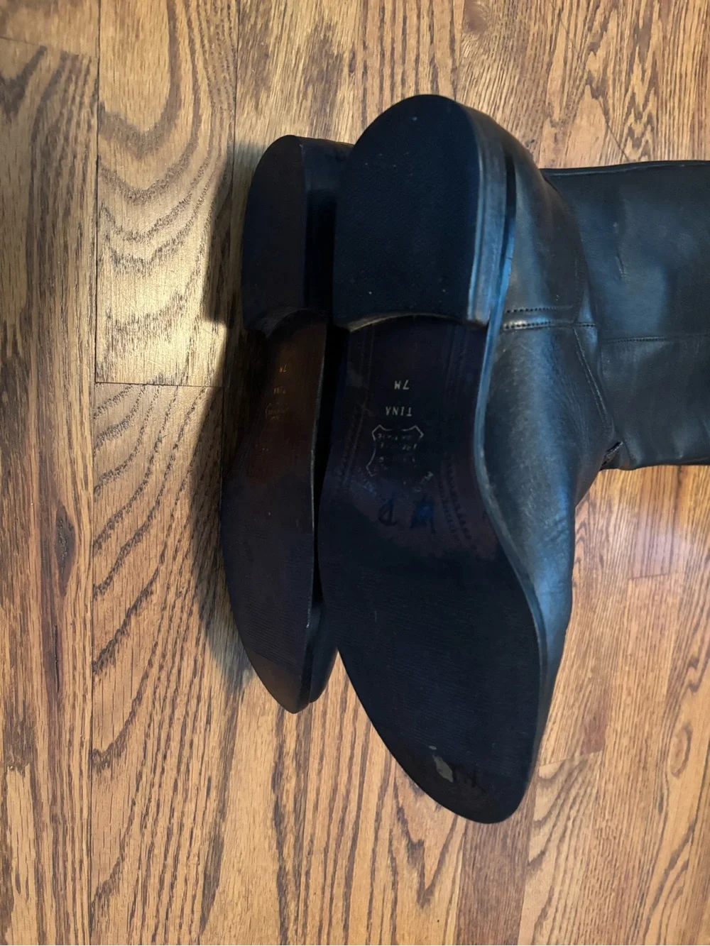 Vintage Mister Shoes Tina Black Leather Riding Boots Made in Argentina 7